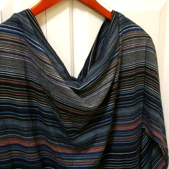 Horizontal stripe casual top. T-shirt material. - Picture 2 of 7